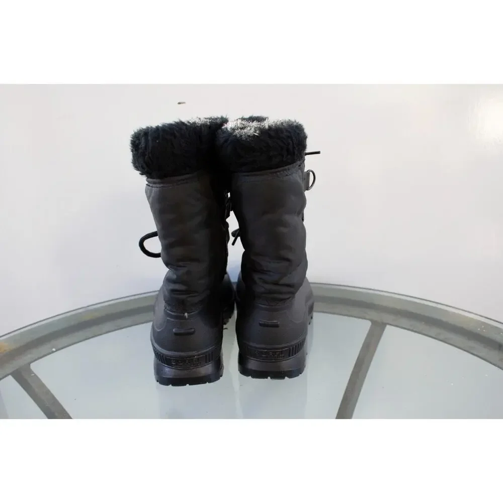 Sorel Kaufman Snow‎ Moon Boots Women’s 7 Black Waterproof Felt Liner Canada